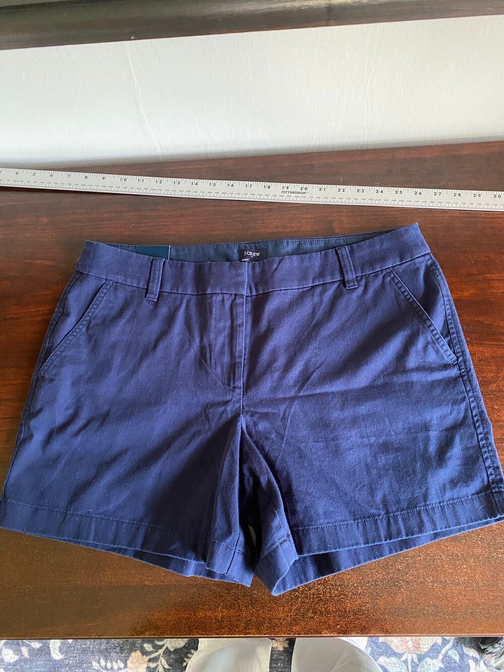 NWT J.Crew Navy 5" 100% Cotton Flat Front Shorts 12 90s Minimal Classic